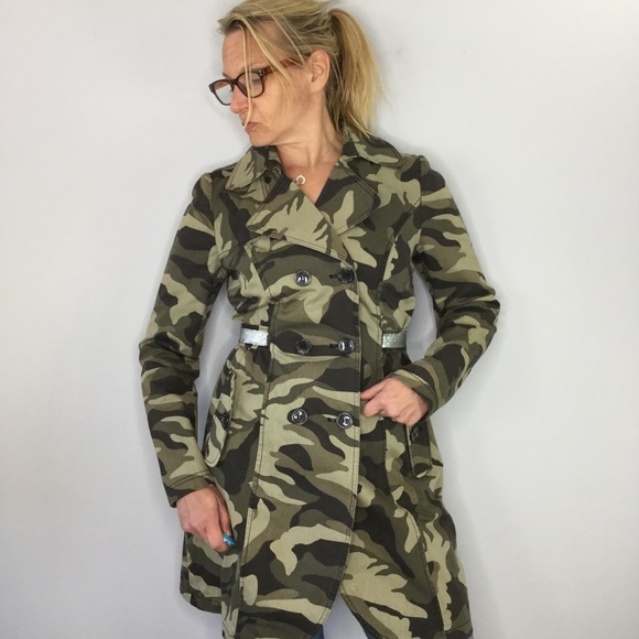 INC Trench International Concepts Camo sequin trench coat - Picture 2 of 8